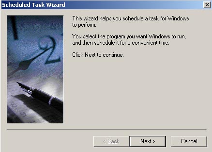 Schedule task wizard