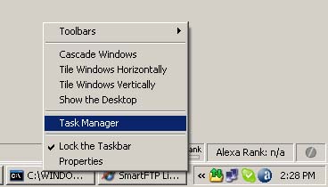 Shortcut to open task manager in windows