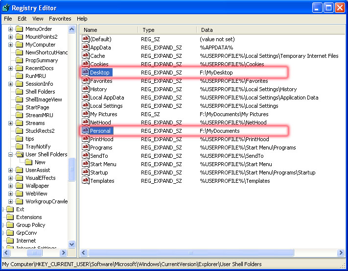 registry-editor-mydocument-desktop-folder-change